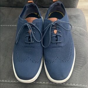 Cole Haan Men's Navy Knit Lace-Up Casual Shoes